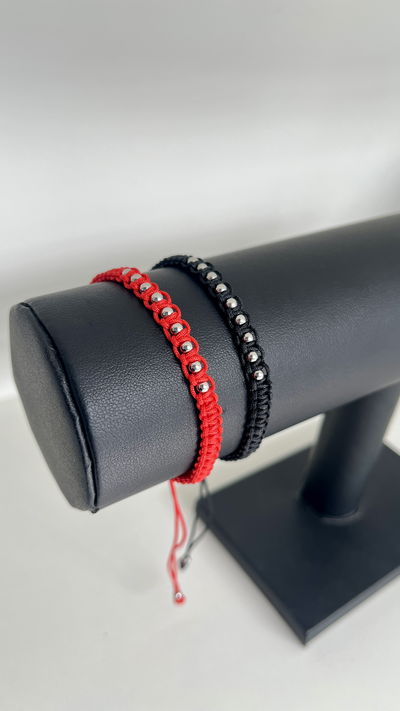 Pulsera hilo acero blanco