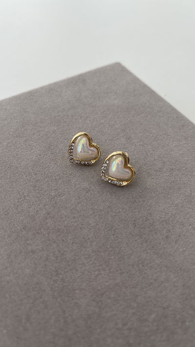 Aros corazones tornasol