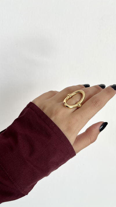 Anillo óvalo gold