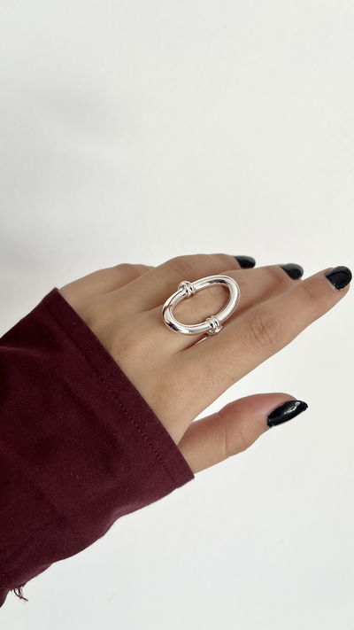 Anillo óvalo silver