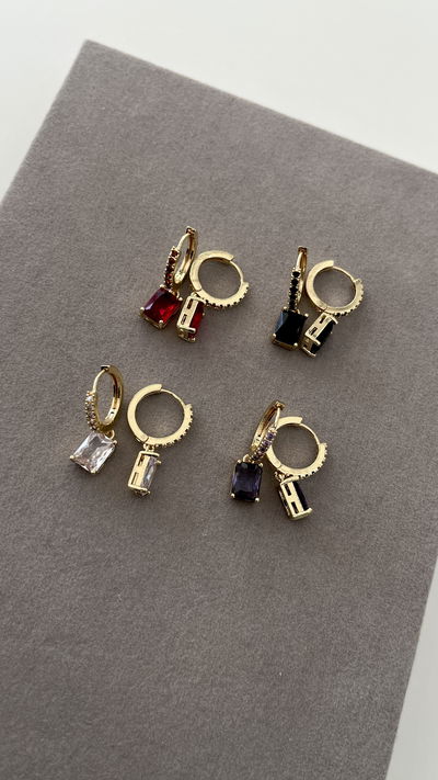 Aros colgante cristal
