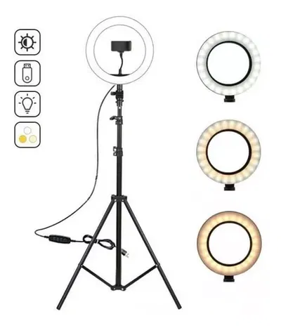 ARO DE LUZ 26CM CON TRIPODE 
