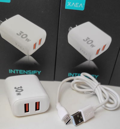 CARGADOR XAEA 30W DOBLE PUERTO USB