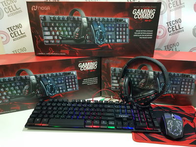 COMBO GAMER 4 EN 1 NOGA TECLADO+MOUSE+AURIC+PAD