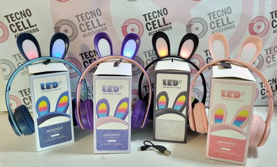 AURICULARES VINCHA BLUETOOTH CONEJITO LED