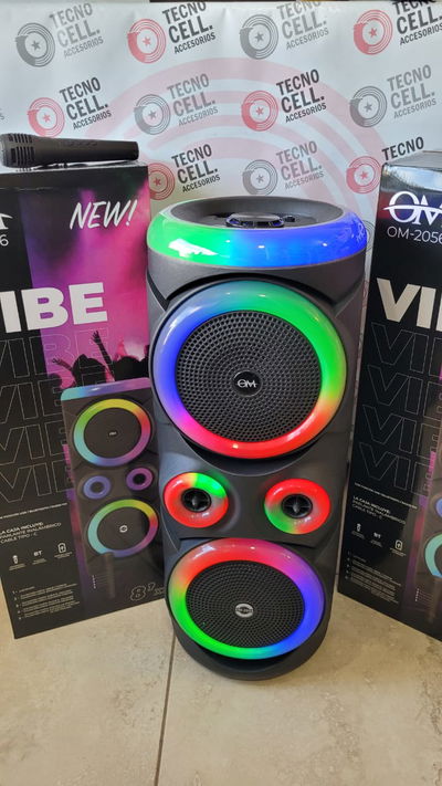 🔊 Parlante OM-2056 VIBE 8x2" – Sonido Potente + Luces LED RGB 🌈  &nbsp;