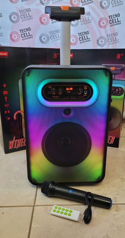 🔊 PARLANTE PORTATIL 8" CON MICRÓFONO 🎤