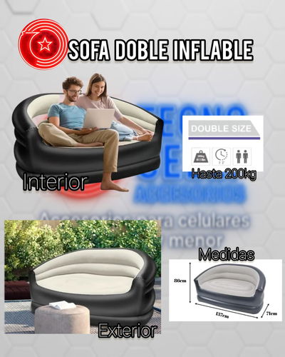 🛋️ *SOFÁ DOBLE INFLABLE FAMILIAR* 🛋️ 