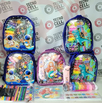 *🎒✨ MOCHILA INFANTIL CREATIVA + KIT DE ARTE ✨🎨* 