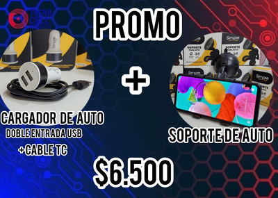 PROMO CARGADOR PARA AUTO MAS SOPORTE