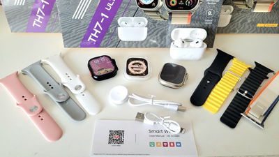 KIT AURICULAR Y RELOJ SMARTWATCH C/7 MALLAS INTERCAMBIABLES 