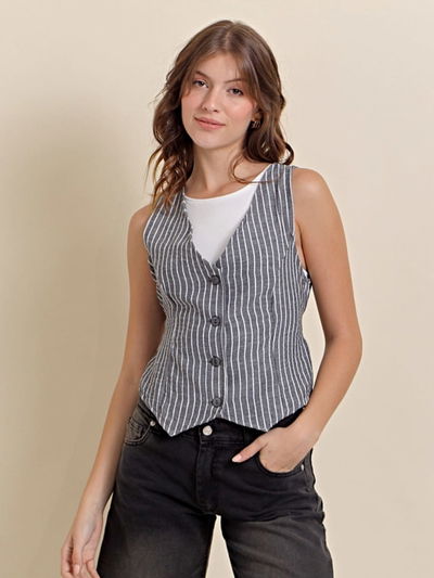 Chaleco lino ajustable