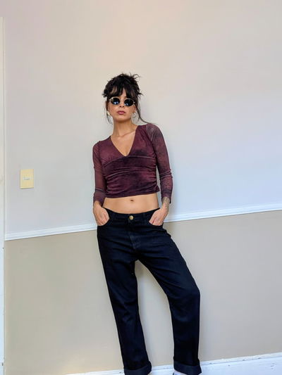 Pantalón Jean Recto Tiro Medio