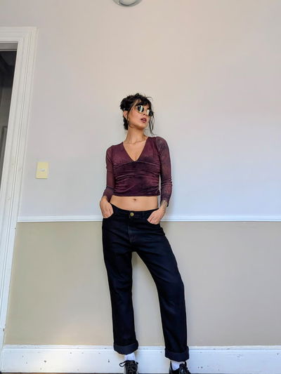 Top Con Frunce Manga Larga