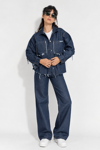 Camisaco Oversize de Jean Azul Estático