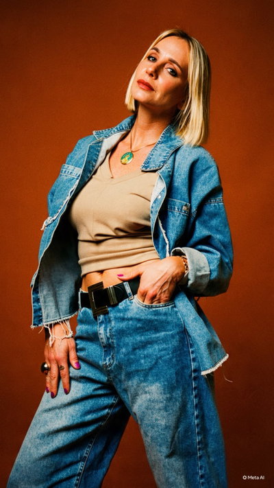 Camisaco de Jean Oversize Azul Nevado