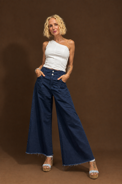 Pantalón Gina Ancho Azul Marino