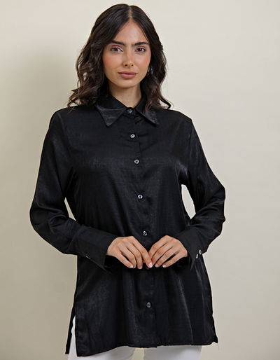 Camisa Saten Negra
