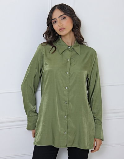 Camisa Saten Verde