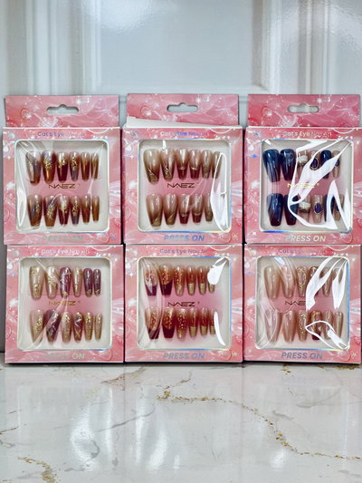 Press on coffin ojo de gato naez SURTIDO