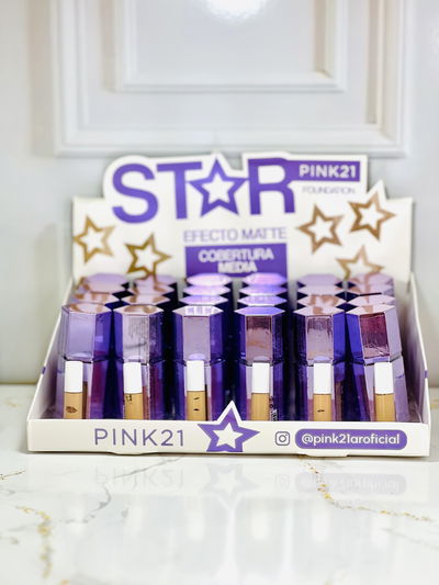 Base líquida con esponja pink 21