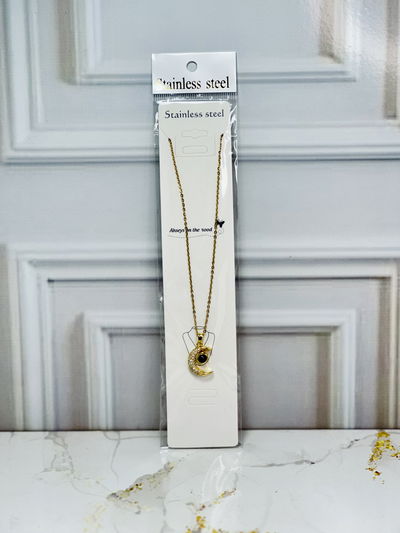 Collar de acero luna