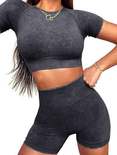 Conjuntos top manguitas + short levanta cola - talles S/M/L/XL