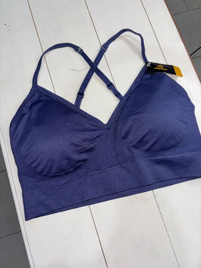 Top CAPICUA azul - talle L/XL breteles cruzado
