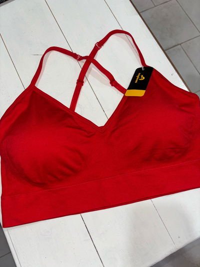 Top CAPICUA rojo - talle L/XL breteles cruzado