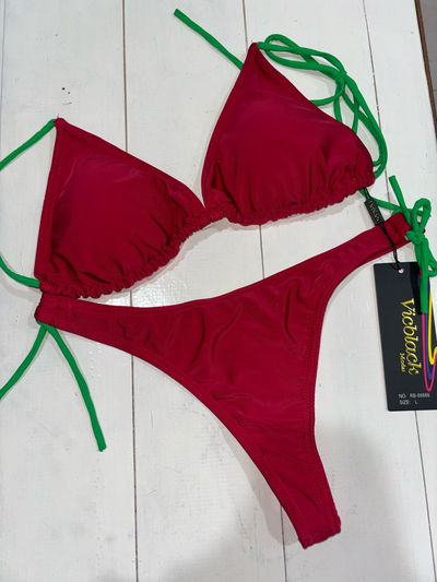 Bikini triangulito con tazas removibles - Rojo clásico talle L