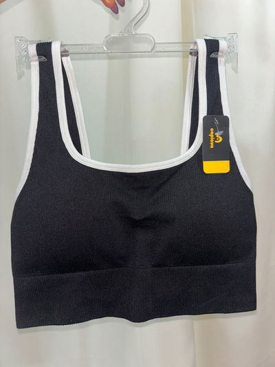 Top CAPICUA negro con blanco- talle L/XL