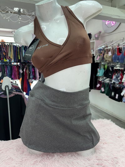 Short pollera al cuerpo | Gris