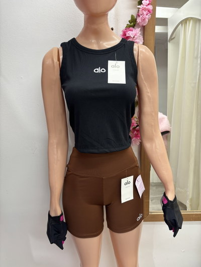 🖤 short ALO Bolsillo Lateral | Chocolate🖤