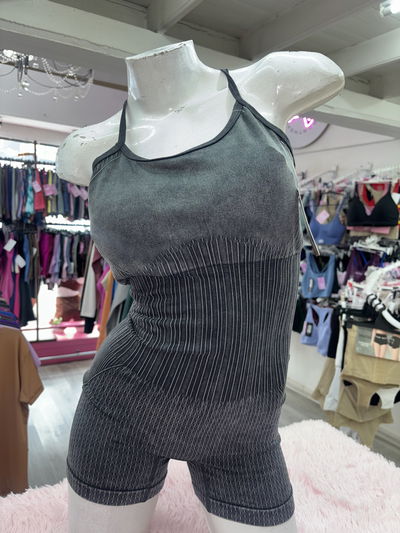 Catsuitl con frunce y tazas desmontables | negro 