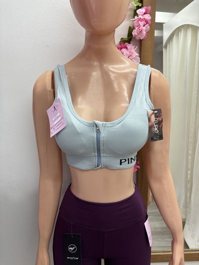 Top Seamless con cierre Pink | gris