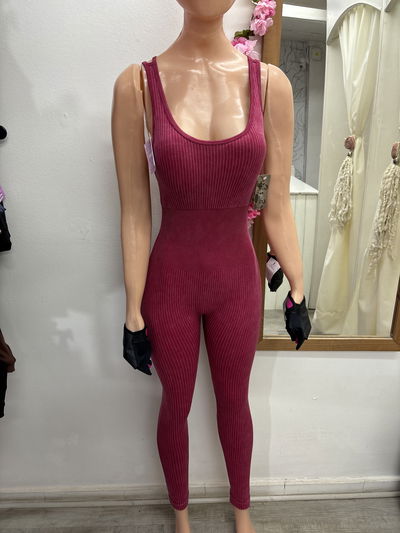 Catsuit Largo espalda entrecruzada | bordo