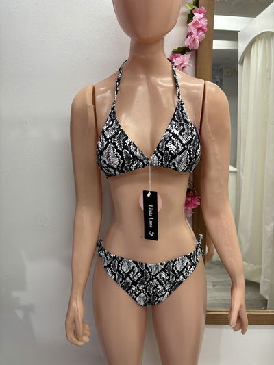 Bikini triangulito con tazas removibles + colaless - estampado | piel de serpiente