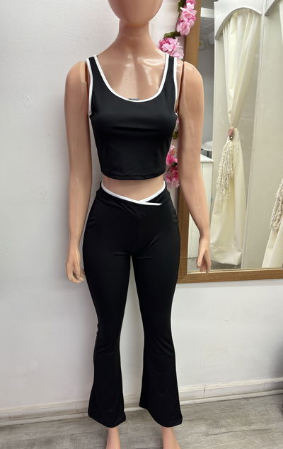 Conjunto musculosa + Oxford combinado | negro