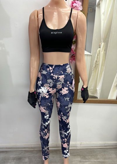 Calza larga estampada | azul floreada 🌸