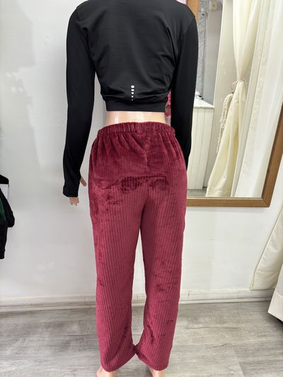Pantalón de pijama de plush | bordó