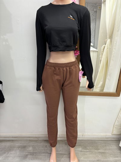 🖤 Jogging de algodón frisado con bolsillos | chocolate 🍫 