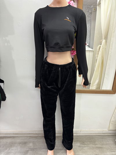 Pantalón de pijama de plush | negro