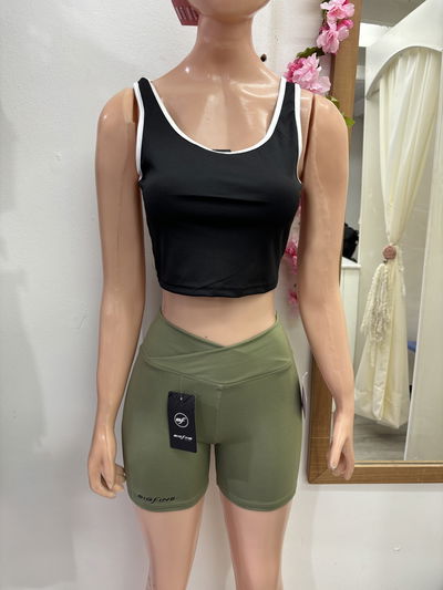 Short BIGFINE con cintura cruzada | verde militar 