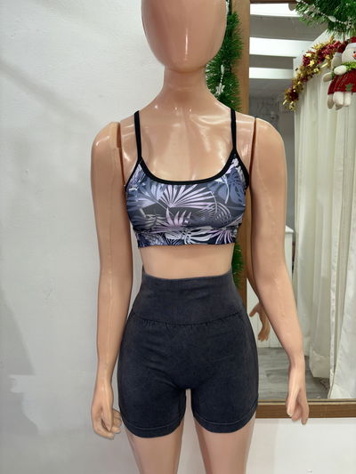 🌈 Top Breteles Finos – Estampado | Azul floreado