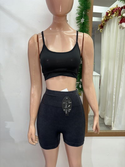 💥 Short sin Frunce en la Cola | negro prelavado 🖤