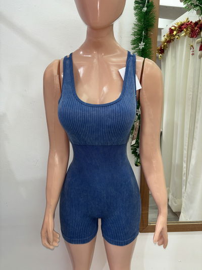 Catsuit Espalda Cruzada | azul prelavado