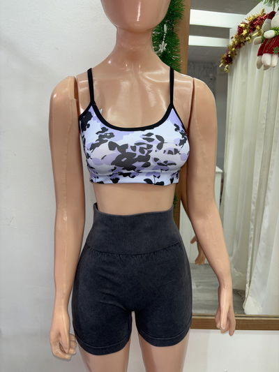 🌈 Top Breteles Finos – Estampado | violeta animal print