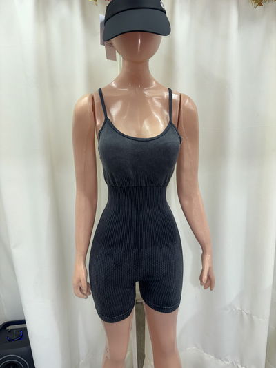 Catsuit espalda cruzada | negro prelavado