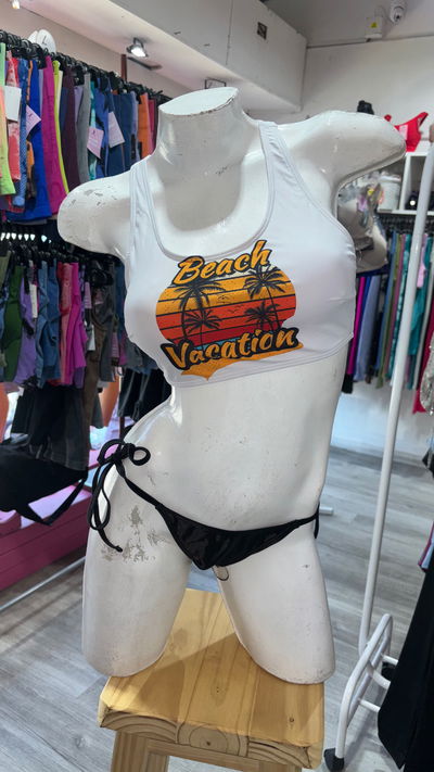 Bikini top con tazas removibles + colaless| diseño con latero 