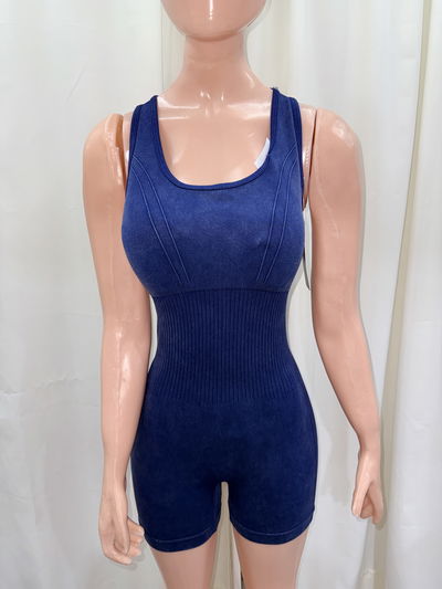 Catsuit Espalda deportiva | azul prelavado